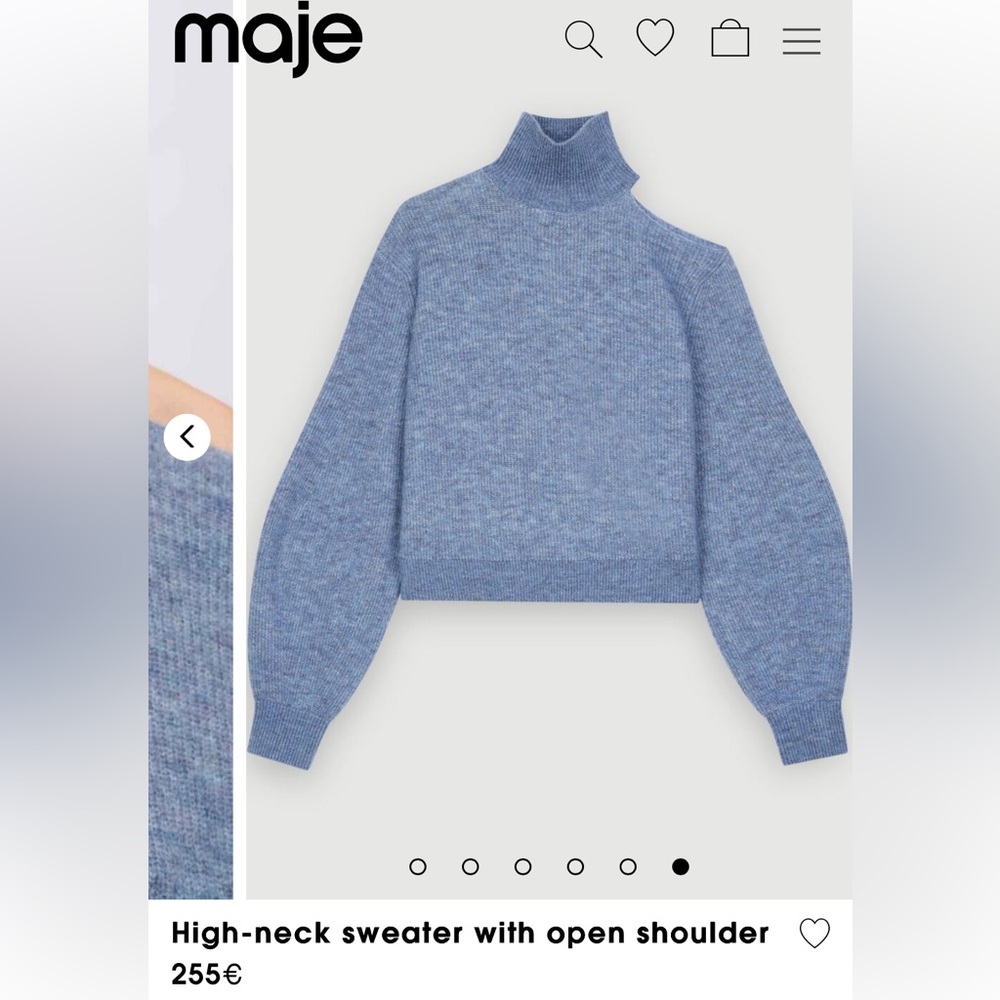 Maje Blue Turtleneck Sweater